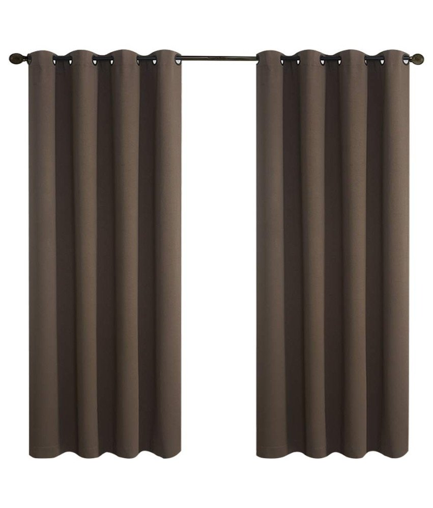 Zasłona Zaciemniająca na Przelotkach Welurowa Brązowa 225 x 140 cm 2 szt