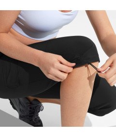 Damskie Spodnie 3/4 Cargo Trekkingowe Wodoodporne Sportowe Capri Czarne XL