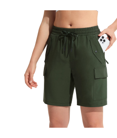 Damskie Spodenki Cargo Sportowe Trekkingowe Treningowe Lekkie Zielone XXXL