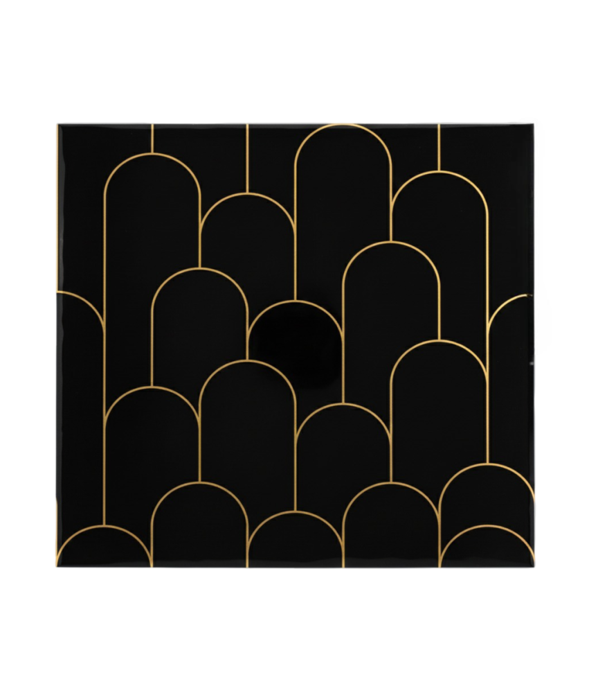 Płytki Naklejki Winylowe Samoprzylepne Kuchenne Czarne 30 x 30 cm 10 szt