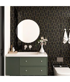 Płytki Naklejki Winylowe Samoprzylepne Kuchenne Czarne 30 x 30 cm 10 szt