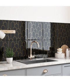 Płytki Naklejki Winylowe Samoprzylepne Kuchenne Czarne 30 x 30 cm 10 szt