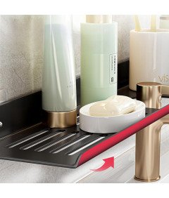 Półka Łazienkowa Organizer Łazienkowy Półka Prysznicowa 60x10 cm Czarna