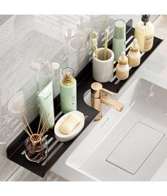 Półka Łazienkowa Organizer Łazienkowy Półka Prysznicowa 60x10 cm Czarna