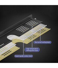 Półka Łazienkowa Organizer Łazienkowy Półka Prysznicowa 60x10 cm Czarna