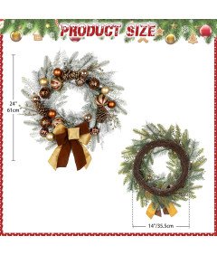 Wianek Wieniec Bożonarodzeniowy Świąteczny Dekoracja Stroik na Drzwi Święta
