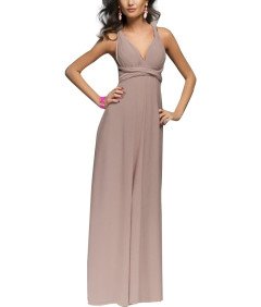 Sukienka Damska Elegancka Długa Maxi Suknia dla Druhen Wieczorowa Beżowa S