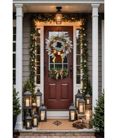 Wianek Wieniec Bożonarodzeniowy Świąteczny Dekoracja Stroik na Drzwi Święta