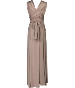 Sukienka Damska Elegancka Długa Maxi Suknia dla Druhen Wieczorowa Beżowa S