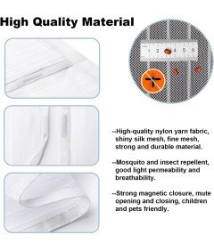 Moskitiera Magnetyczna 120x240 cm na Drzwi Balkonowe Bez Wiercenia Biała