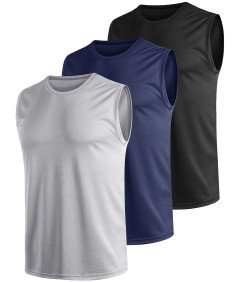 Koszulki Bez Rękawów Męskie Sportowe Oddychające Bieganie Fitness 3szt XXL
