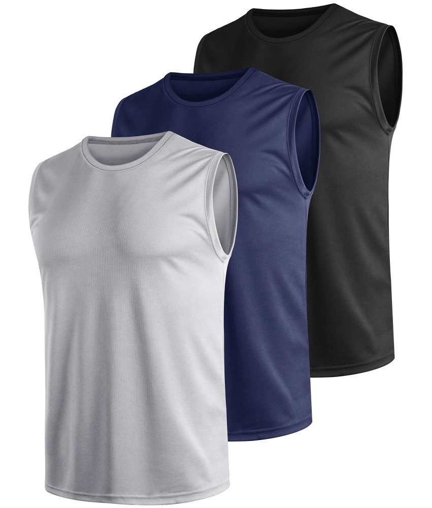 Koszulki Bez Rękawów Męskie Sportowe Oddychające Bieganie Fitness 3szt XXL