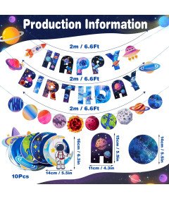 Zestaw Dekoracji na Urodziny dla Dzieci Motyw Kosmosu Dekoracje Girlandy