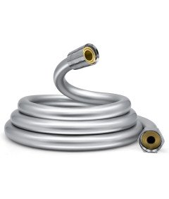 Wąż Prysznicowy Elastyczny Gładki Antyskrętny Wzmacniany 150 cm Srebrny
