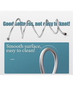 Wąż Prysznicowy Elastyczny Gładki Antyskrętny Wzmacniany 150 cm Srebrny