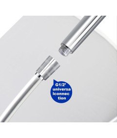 Wąż Prysznicowy Elastyczny Gładki Antyskrętny Wzmacniany 150 cm Srebrny