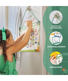 Tygodniowy Planer dla Dzieci Tablica Magnetyczna Montessori 200 Magnesów