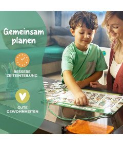 Tygodniowy Planer dla Dzieci Tablica Magnetyczna Montessori 200 Magnesów