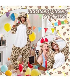 Piżama Jednoczęściowa Damska Kigurumi Pluszowa z Kapturem Onesie Lampart XL