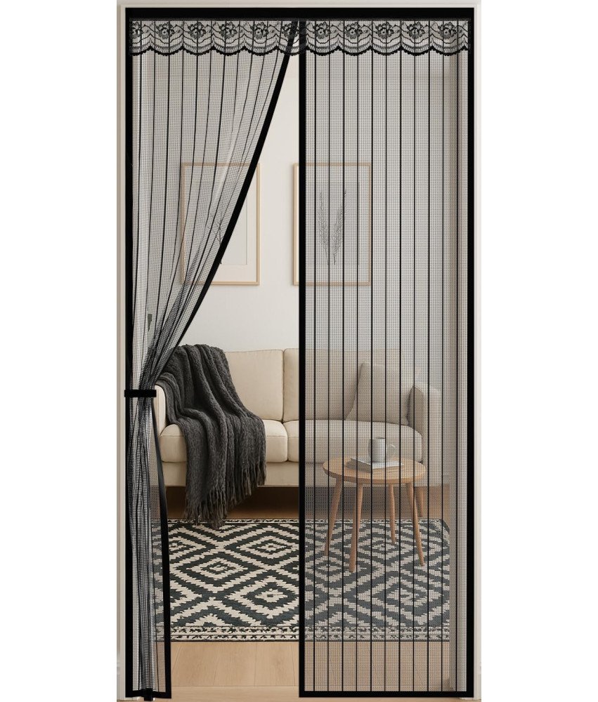 Moskitiera Magnetyczna 90x200 cm na Drzwi Balkonowe Bez Wiercenia Czarna
