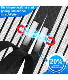 Moskitiera Magnetyczna 90x200 cm na Drzwi Balkonowe Bez Wiercenia Czarna