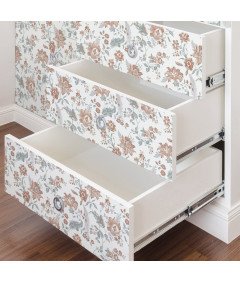 Folia Okleina Samoprzylepna na Meble Ściany Vintage 40x300cm Biała w Kwiaty