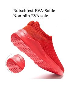 CAIQDM Buty Damskie Wsuwane do Biegania Oddychająca Siatka Czerwone 40