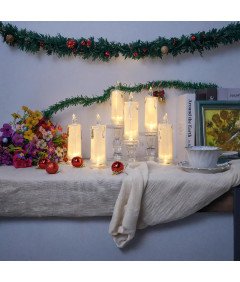 Świece LED Efekt Płomienia Wkłady do Zniczy 18 cm Zestaw 6 Sztuk Świeczki