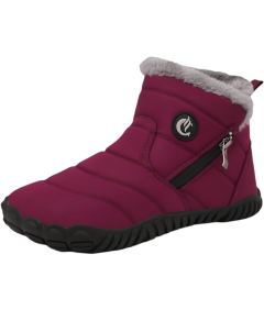 Damskie Śniegowce Buty Zimowe Wodoodporne Ciepłe Futro Bordowe 42 EU