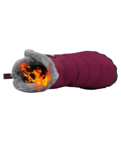 Damskie Śniegowce Buty Zimowe Wodoodporne Ciepłe Futro Bordowe 42 EU