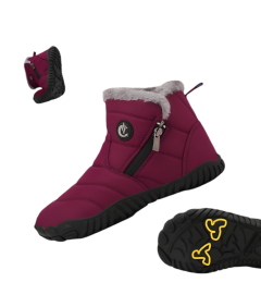 Damskie Śniegowce Buty Zimowe Wodoodporne Ciepłe Futro Bordowe 42 EU