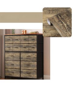 Tapeta Okleina Ścienna do Mebli Winjylowa PCV Ciemny Dąb Drewno 90 x 300 cm