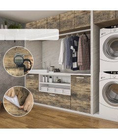 Tapeta Okleina Ścienna do Mebli Winjylowa PCV Ciemny Dąb Drewno 90 x 300 cm