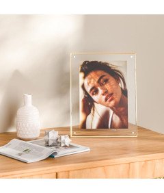 Akrylowa Ramka Zdjęcia i Certyfikaty Magnetyczna 3-PAK 21,6 x 28 cm Złota