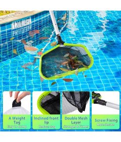 Siatka do Czyszczenia Basenu Dwuwarstwowa Głęboka Wytrzymała Uniwersalna