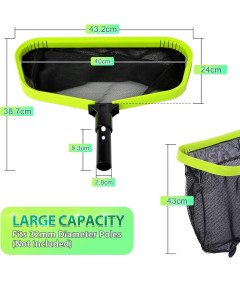 Siatka do Czyszczenia Basenu Dwuwarstwowa Głęboka Wytrzymała Uniwersalna