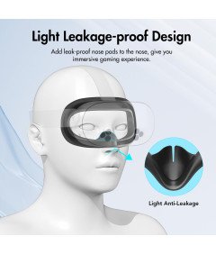 Nakładka Osłona na Twarz do VR z Pianką Kompatybilne z Meta Quest 3S Czarna