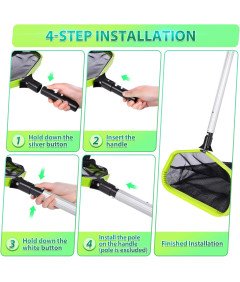 Siatka do Czyszczenia Basenu Dwuwarstwowa Głęboka Wytrzymała Uniwersalna