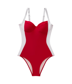 Jednoczęściowy Strój Kąpielowy Push Up V Neck Odkryte Plecy Czerwony S
