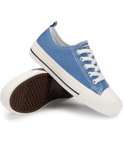 Dziecięce Trampki Buty Płócienne Halówki Tenisówki do Szkoły Niebieskie 38