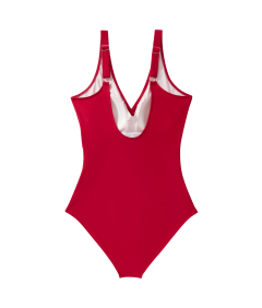 Jednoczęściowy Strój Kąpielowy V Neck Push Up Odkryte Plecy Czerwony XL