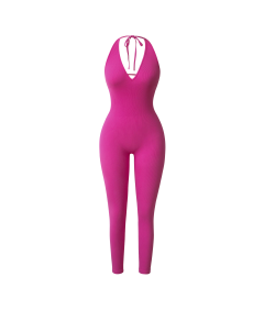 Damski Kombinezon Jednoczęściowy Body Bez Pleców Modelujący Różowy L