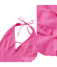 Damski Kombinezon Jednoczęściowy Body Bez Pleców Modelujący Różowy L