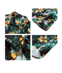 Męska Koszula Hawajska Krótki Rękaw Plażowa Tropikalna Letnia Zielona M