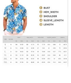 Męska Koszula Hawajska Krótki Rękaw Plażowa Tropikalna Letnia Zielona M