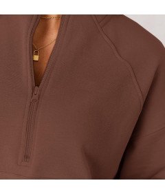 Damski Komplet Dresowy Bluza Spodnie Bawełna Sportowy Stylowy Brązowe XL