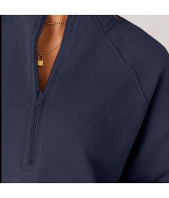 Damski Komplet Dresowy Bluza Spodnie Bawełna Sportowy Stylowy Granatowy XL