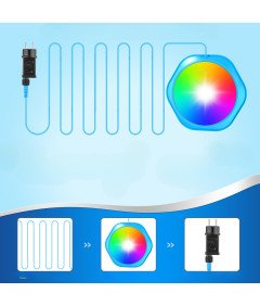 Oświetlenie Basenowe LED RGB Magnes Bluetooth Aplikacja IP68 18 W
