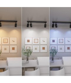 Lampa Sufitowa LED 3 Punktowa Reflektor GU10 Regulowana 50W Biała 39 cm