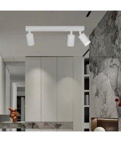 Lampa Sufitowa LED 3 Punktowa Reflektor GU10 Regulowana 50W Biała 39 cm